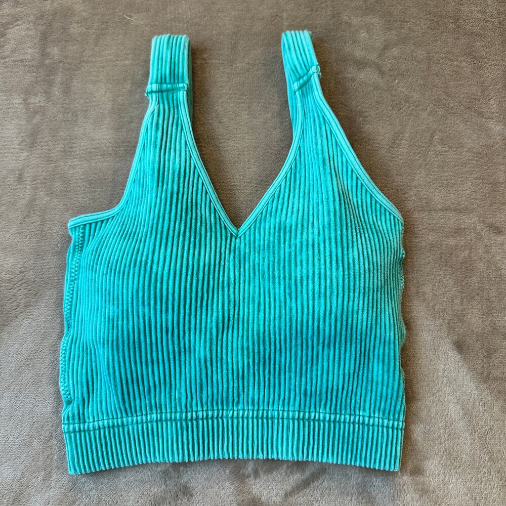 Brimi NWT Teal Ribbed Padded Bralette Top S/M